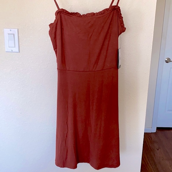 Volcom Dresses & Skirts - NWT Volcom Ruffle Trim Orange Dress